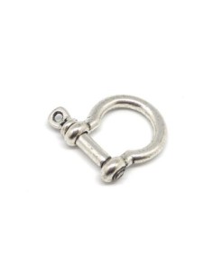 Manille en metal argente pour bracelet paracorde