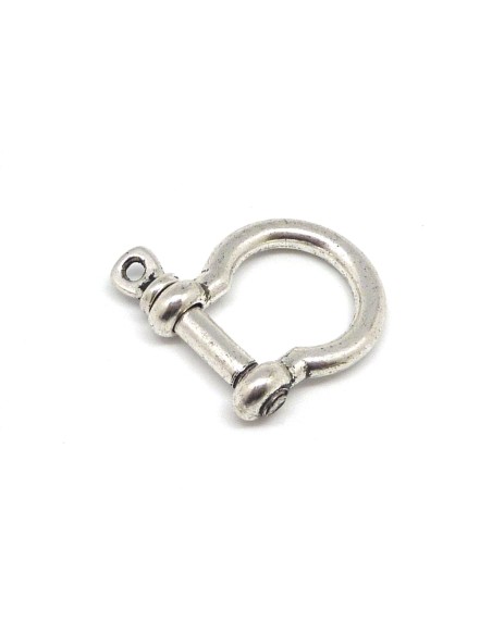 Manille en metal argente pour bracelet paracorde