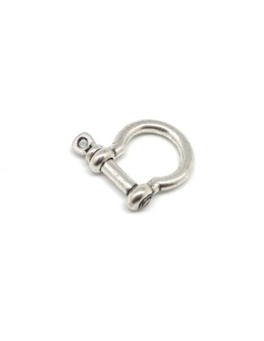 Manille en metal argente pour bracelet paracorde