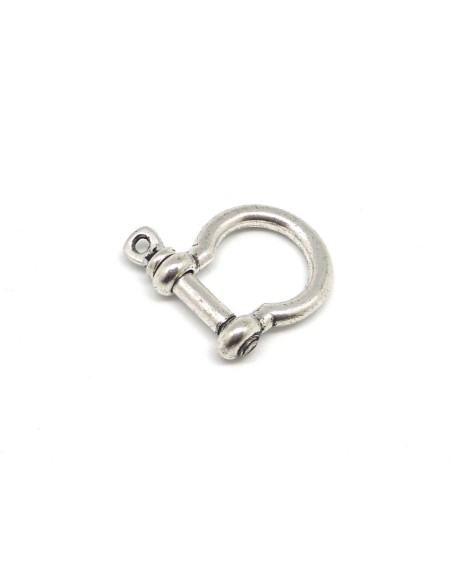 Manille en metal argente pour bracelet paracorde