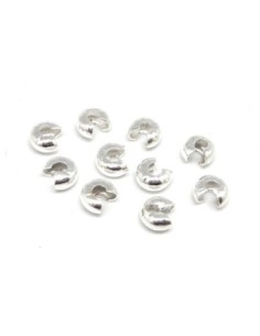 Cache noeud en métal argenté brillant blanc de 5mm 2