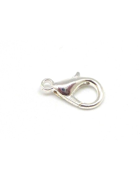 Mousqueton argenté blanc 14mm en métal