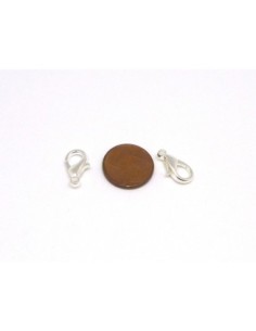 Mousqueton argenté blanc 14mm en métal 2