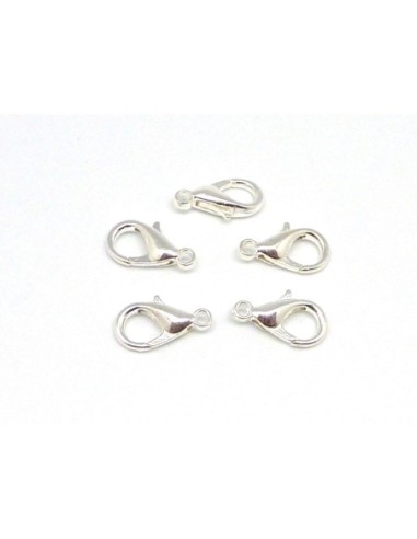 Mousqueton argenté blanc 14mm en métal pas cher