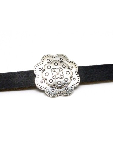 Slide argenté pas cher pour lanière cuir de 12mm