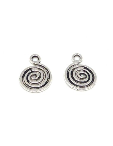 10 Breloques ronde spirale, réglisse 17,9mm en...