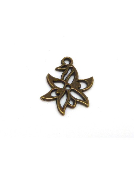 R-10 breloques Fleur soleil étoile 20,2mm en métal de couleur bronze