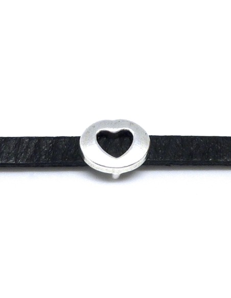 Slide en métal argenté coeur