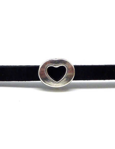 Slide en métal argenté coeur