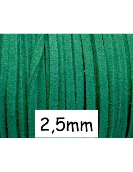 Lanière suédine 2,5mm vert pas chère