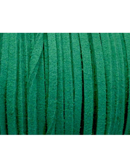 Cordon plat daim synthétique 2,5mm de couleur vert
