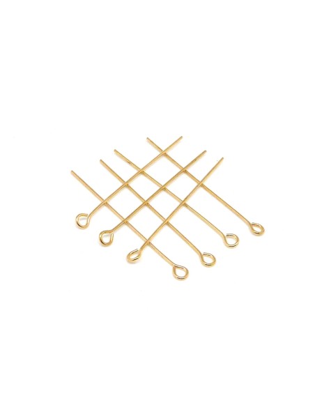 tiges métalliques clous à oeil, oeillet  3.8cm en métal doré