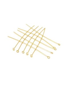 tiges métalliques clous à oeil, oeillet  7cm en métal doré