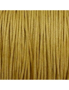 Cordon coton ciré jaune paille pour création bijoux