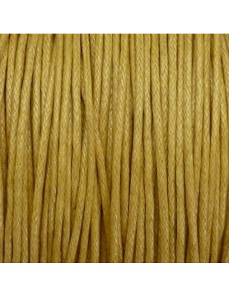 Cordon coton ciré jaune paille pour création bijoux