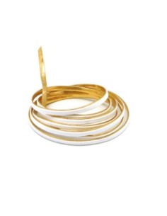 1m lanière cuir synthétique bicolore blanc crème / doré...