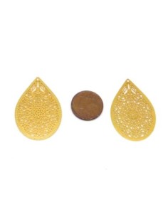 R-2 Estampes pendentifs larme goutte en filigrane très... 2