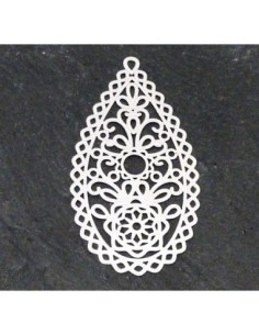 2 Estampes pendentifs larme goutte en filigrane très...