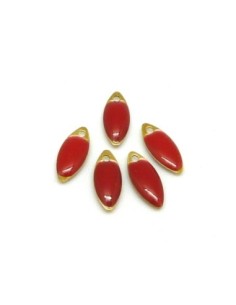 5 petites navettes émaillés recto/verso 10,7 x 4,5mm de...