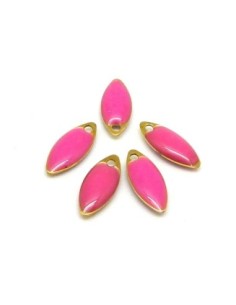 5 petites navettes émaillés recto/verso 10,7 x 4,5mm de...