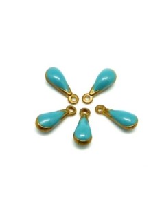 R-5 petites breloques gouttes émaillés recto/verso 10,7mm...