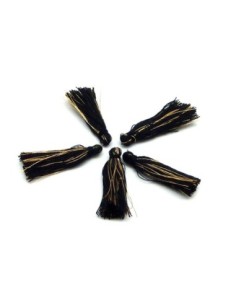 Pompons noir et doré 3,5cm en coton et polyester