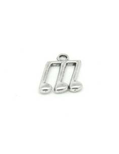 Breloque note de musique en métal argenté