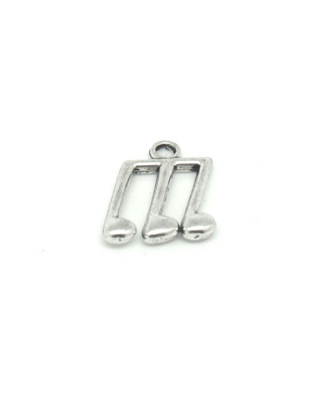 Breloque note de musique en métal argenté