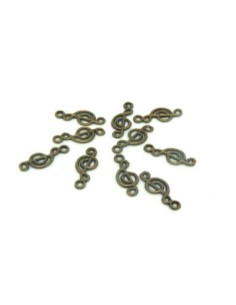 10 Breloques note de musique, clé de sol 19,9mm en métal...