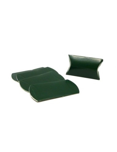 10 Petites boites cadeaux berlingot 6cm x 4cm en carton de couleur vert fin foncé peut être customisée