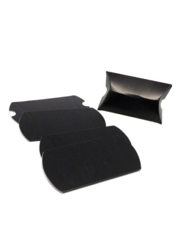 10 Petites boites cadeaux berlingot 6cm x 4cm en carton de couleur noir peut être customisée