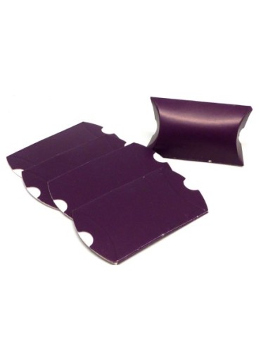 10 Petites boites cadeaux berlingot 6cm x 4cm en carton de couleur violet prune 