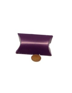 10 Petites boites cadeaux berlingot 6cm x 4cm en carton de couleur violet prune  2