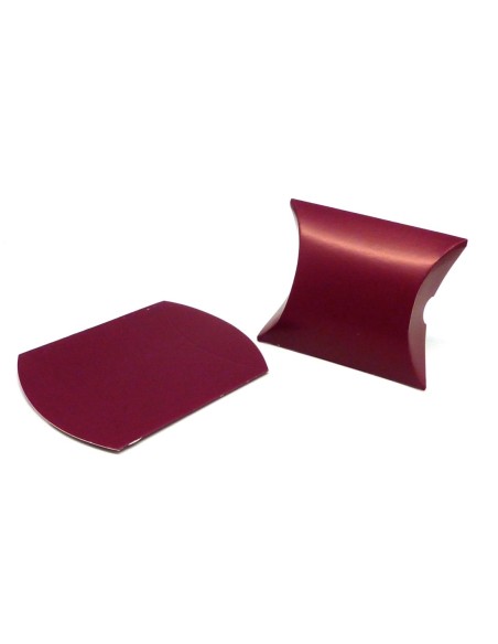 10 Boites cadeaux berlingot 7,5cm x 7cm en carton de couleur framboise