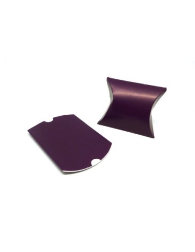 10 Boites cadeaux berlingot 7,5cm x 7cm en carton de couleur violet prune peut être customisée