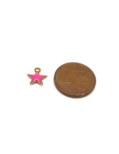 5 petites étoiles émaillés recto/verso 7,4mm de couleur... 2