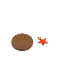 5 petites étoiles émaillés recto/verso 7,4mm de couleur... 2
