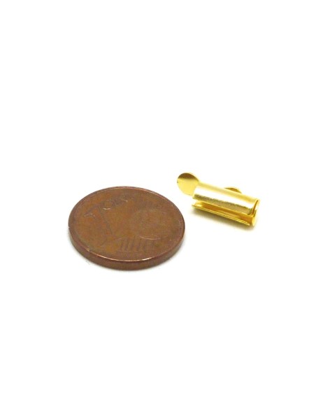 Embouts tube doré 10mm tissage perle