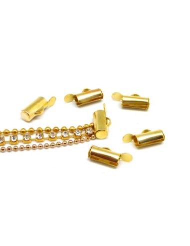 Embouts tube 10mm doré création bracelet miyuki