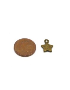 Breloque étoile en métal de couleur bronze 11mm 2