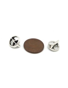 Perle passant Peace argenté pour cuir de 6mm 2