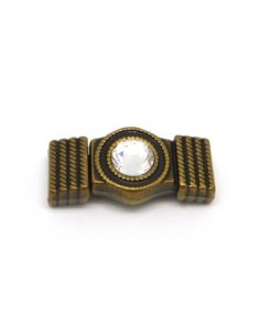 Fermoir aimanté strass pour lanière de 10mm en métal de couleur bronze 2