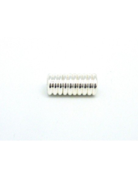 Fermoir aimanté tube cylindrique pour cordon de 5-5,5mm en métal argenté brillant blanc