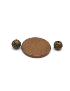 Perle ronde bronze strié 5mm 2