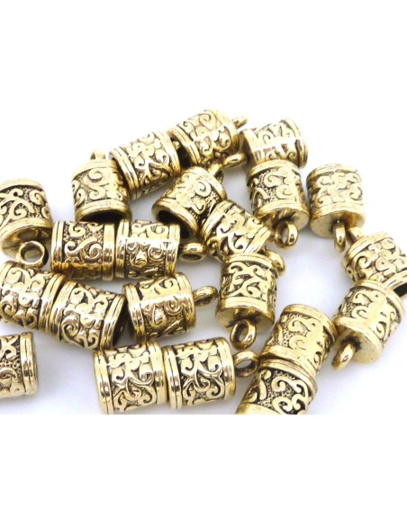 Embout pour cordon cuir 5,5mm en métal doré pâle