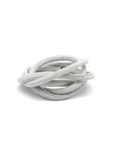 R-1m Cordon 6mm blanc et argenté brillant en polyester et...