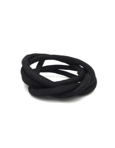 Cordon 6mm noir légèrement brillant en polyester et lurex - STYLE Disco brillance