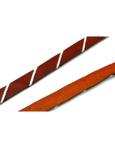 R-20cm Cuir plat largeur 10mm de couleur marron...