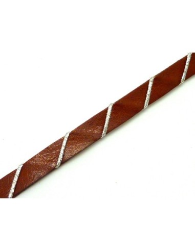 R-20cm Cuir plat largeur 10mm de couleur marron...