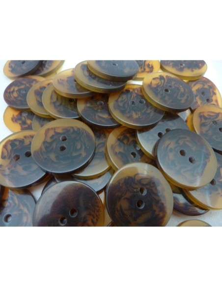 Bouton rond marron marbré transparent pas cher